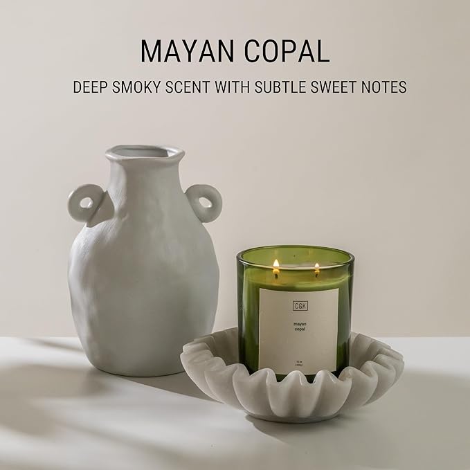 Craft & Kin 12oz Mayan Copal Scented Candles for Home | Premium Green Scented Candles for Men | Made with Natural Soy | Winter Candles Gifts for Men and Women | Nature Collection