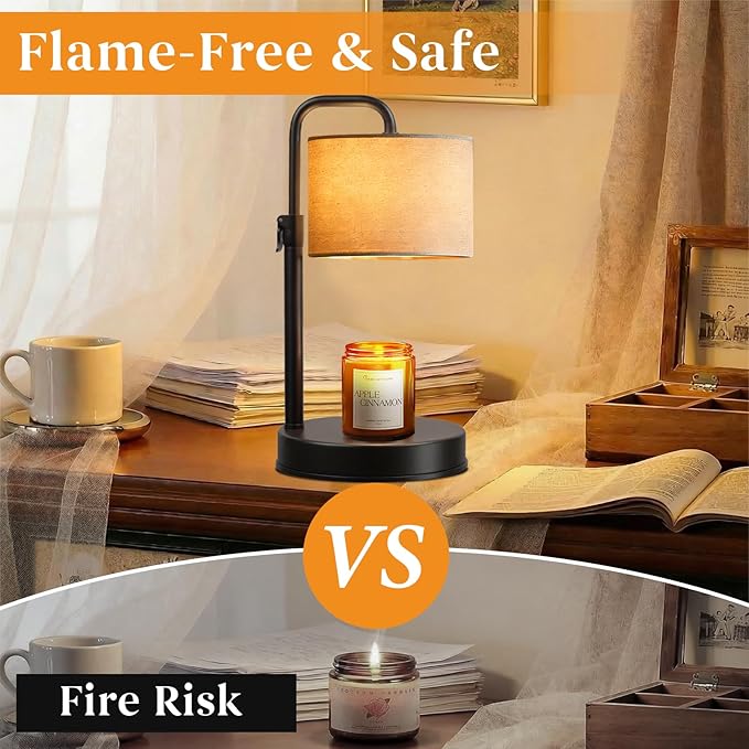 Hyrion Candle Warmer Lamp with Timer Dimmer, Adjustable Height Candle Melter with 2 Bulbs, Birthday Gifts for Women Mom, Flameless Wax Melt Warmer for Scented Jar Candles, Home Decor, Living Room