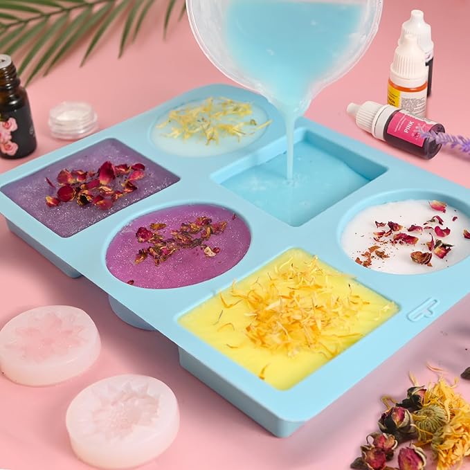 Jcoos DIY Soap Making Kit, Soap Making Kit for Adults Girls, Make Your Own Soap Making Supplies, Shea Butter Glycerin Base, Mold, Dried Flowers, Dye, DIY Scents Crafts, Valentine's Day Gifts