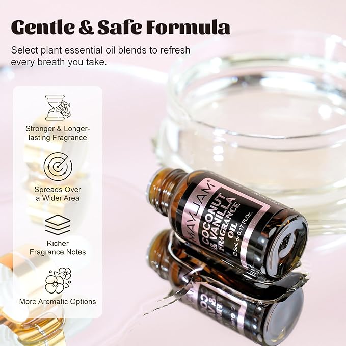 MAYJAM Fragrance Oil Gift Set, Top 20 Essential Oils Variety Pack for Diffusers for Home, Long Lasting Scented Oils for Soap Candle Making - 5ml/0.17fl.oz