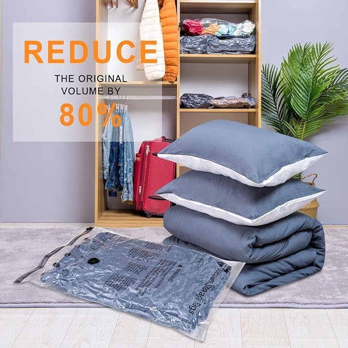 GONGSHI Vacuum Storage Bags, Space Saver Seal Bags For Clothing, Blankets, Comforters, Pillows, Clothes Storage,Travel Luggage.28 Combo