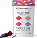 Candle Dye - Made in The USA - 5 Valentine Colors (Red, Pale Pink, White, Lavender, Fuchsia) for Paraffin or Soy Wax - Highly Concentrated - Great for Professionals or Hobbyist - 50 Dye Chips