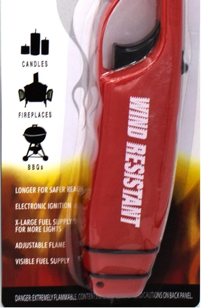 Windproof Multipurpose Long Neck Lighters, Ideal for Camping Hiking BBQ Grilling Fireplace Outdoor, Utility Lighters, Value Pack of 6
