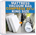 Mattress Vacuum Bag for Moving, Vacuum Seal Mattress Bag for Memory Foam or Inner Spring Mattresses, Compression and Storage for Returns, Leakproof Valve and Double Zip Seal (King)