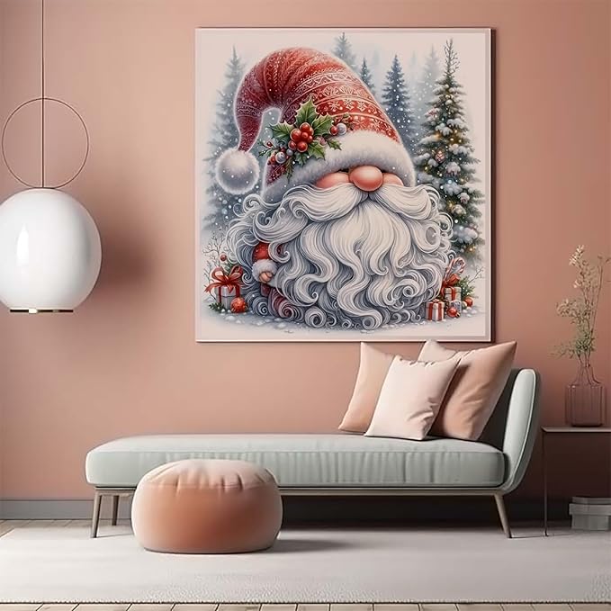 CZYWJMEI Christmas 5D Diamond Painting Kits for Adults Beginners,DIY Winter Gnome Diamond Art Kits,Full Round Drill Diamond Dot Gem Art Kits,Home Wall Decor 13.7x13.7nch