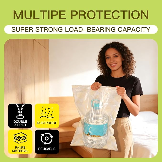 14 Pack Vacuum Storage Bags with Electric Air Pump, (4 Small, 4 Medium, 4 Large, 2 Jumbo), Reusable, 80% Space Saver Vacuum Seal Bags for Clothing,Travel,Clothes,Comforters,Blankets,Pillows