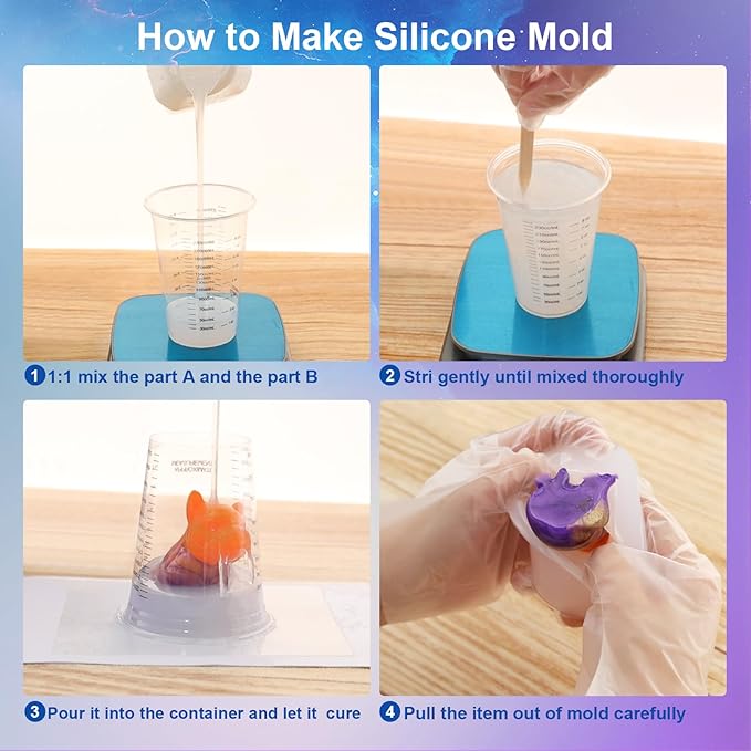 CHANGTIKEJI Silicone Mold Making Kit 84oz 10A Elastic Liquid Silica Gel,Translucent Fast Cure Platinum Silicone Rubber for Silicone Molds,3D Molds,Resin Molds