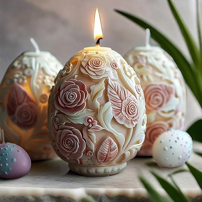 MGLIFEUL Easter Egg Mold Silicone Candle Resin Wax Mold for Candles Making Molds Silicone Shapes Soy Wax Moldes para Velas De Silicona para Velas