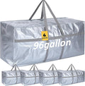 4 Pcs 96 Gallon Extra Large Moving Bags Heavy Duty Storage Bag with Strong Zipper Handle Foldable XXL Jumbo Storage Tote Packing Moving Box for College Dorm Travel Cloth Duffle (Silver)