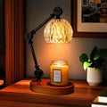 Candle Warmer Lamp, Dimmable Wax Melting Warmer with Adjustable Height, Bedroom Living Room Home Decor, Birthday Relaxation Gifts for Women (Transparent, Wave)