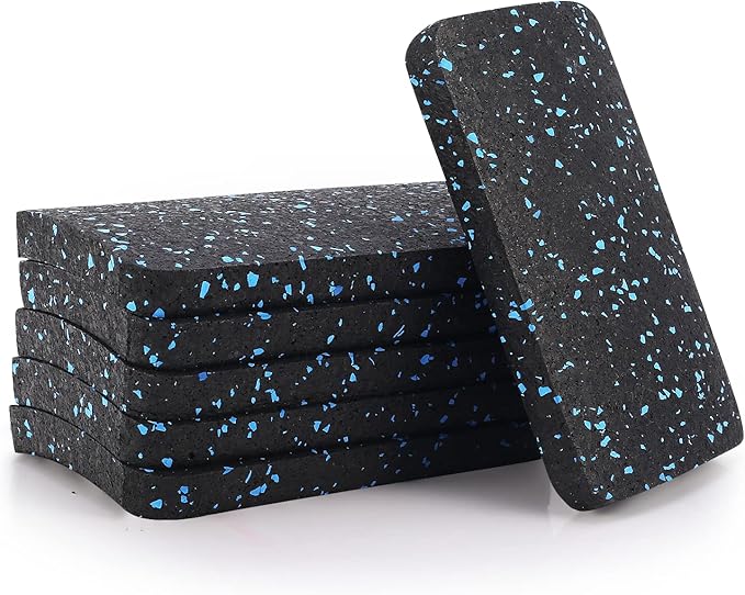 Exercise Equipment Mat Pads - 6 PCS Non-Slip Rubber Vibration Dampening Pads for Elliptical and Spin Bike - Noise Reduction Mat for Carpet and Tile - 4.7"x3.2"x0.5"