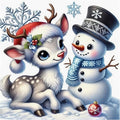 Christmas Diamond Art Kits for Adult,Snowman Xmas Deer Diamond Painting Kits for Beginners,DIY Round Full Drill Winter Holiday Diamond Dot Gem Art Kits for Home Decor Craft Gift (13.8x13.8inch)