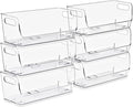 Sorbus Stackable Storage Bins Open Front, Clear Stackable Storage Bins, Pantry Bins for Storage and Organization, Acrylic Stackable Bins for Kitchen, Clear Pantry Organizer Bins (Small Narrow 6 Pack)