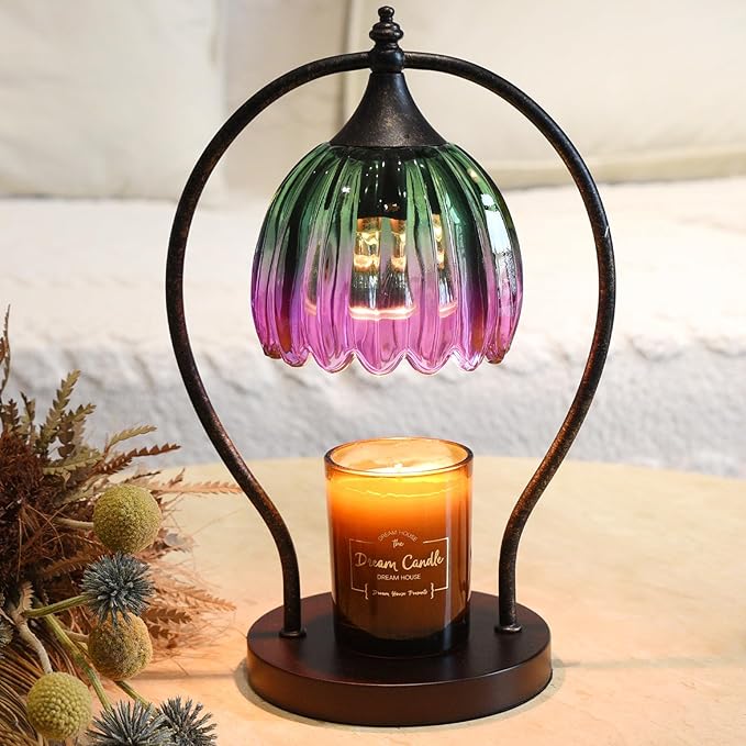 GOODBUY Electric Candle Warmer Lamp with Timer：Scented Candle Warmer Dimmable Lamp with 2 Bulbs, Christmas Gifts for Mom Women, House Warming Gifts New Home Decor for Bedroom Living Room