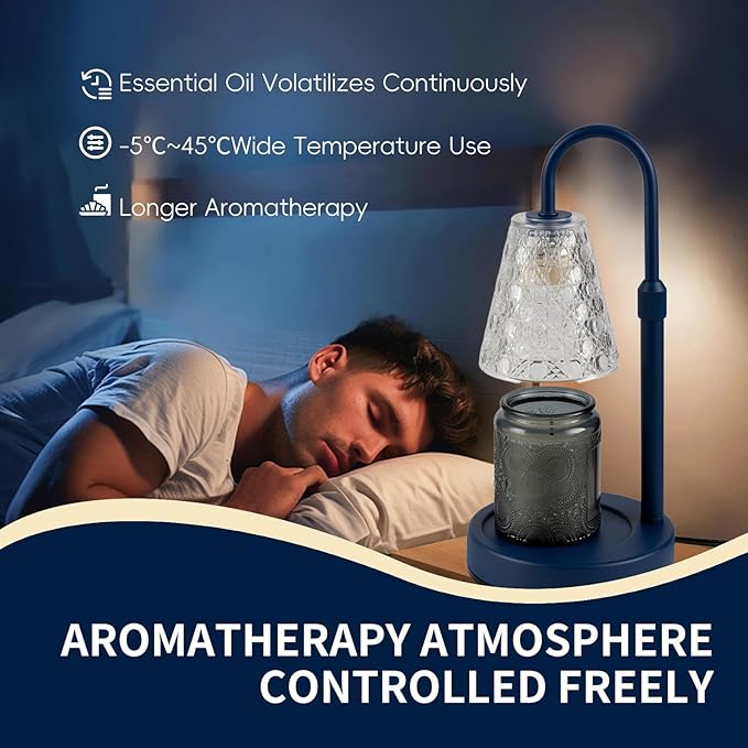 Candle Warmer Lamp with Timer Dimmable, Birthday Gifts for Women Mom, House Warming Gifts New Home Decor, Wax Melt Warmer for Jar Candles with 2 Bulbs