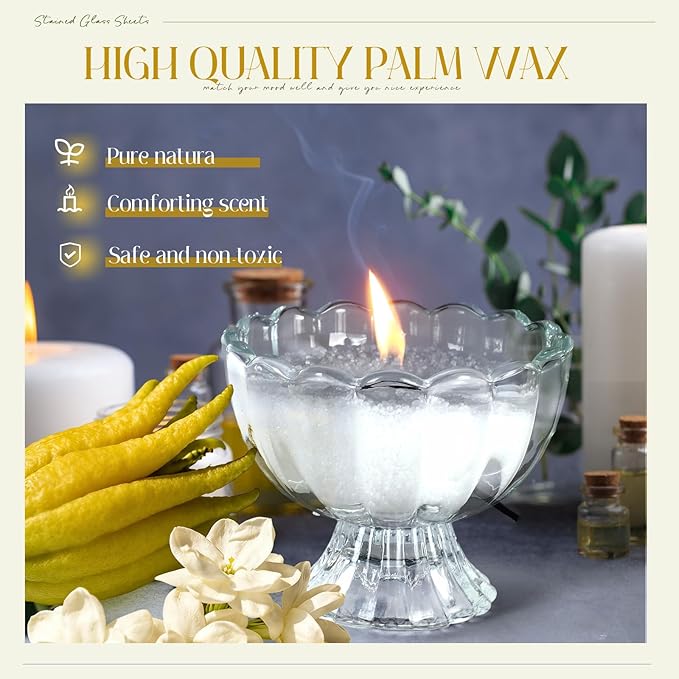 MTLEE Pearled Candle 1.1 lb Bergamot Jasmine Scented Sand Candle Wax Kit with Gift Box 25 Wicks Refillable Jar White Beaded Wax Mother's Day Gift Set for Friends Mother Lover Women Family