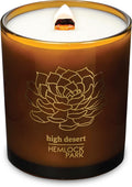Hemlock Park Amber & Gold Wood Wick Candle Handcrafted with Natural Coconut Wax (Large 14 oz, High Desert)