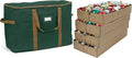 Covermates Keepsakes Adjustable Ornament Storage Bag – Heavy-Duty Polyester, Padded Dividers & FlexGrid Trays – Protective Holiday Ornament Organizer with Handles & Label Window, Green