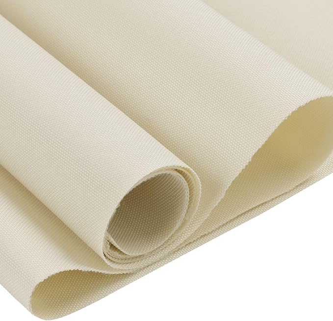 Thickened Waterproof Canvas Fabric by The Yard 1200D 58" W Outdoor Upholstery Material Heavy Duty Fabric Water Resistant Sewing Material for Chair Patio Cushion Purse Bag 3 Yard Ivory