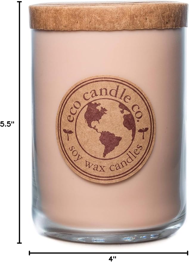 ECO CANDLE CO. Recycled Candle, Homesick, 26 oz. - Scents of Apples, Sugar, Butter, & Spices - 100% Soy Wax, No Lead, Kraft Paper Label & Lid, Hand Poured, Made from Midwest Grown Soybeans