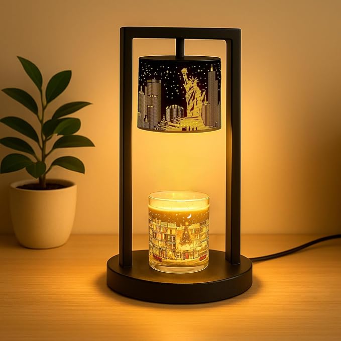 Candle Warmer Lamp with Timer Wax Melt Warmer for Scented Jar Candles Candle Lamp Warmer Gifts for Mom Christmas Gift, House Warming Gifts New Home Office Dorm Room Fall Decor (Statue of Liberty)