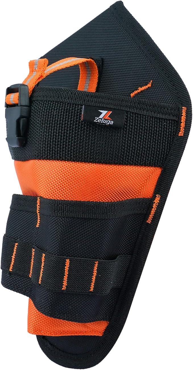 Zeluga 20-395 Heavy Duty Impact Driver Ballistic Poly Holster with Adjustable Strap and Quick Release Buckle, Orange/Black