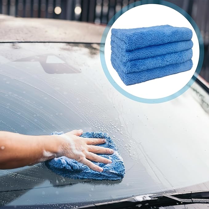 4 Pcs Extra Large Microfiber Cleaning Cloth, 30"x20" Washable Reusable Floor Cloth for Squeegee Mop House Floor Kitchen Car Window Highly Absorbent, Lint and Streak Free