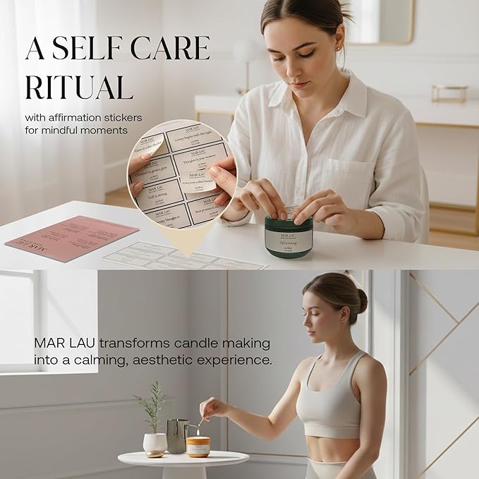 Mar Lau Luxe Soy Candle Making Kit for Adults – Complete Candle Making Supplies with Wax Melting Pot, Candle Wax for Candle Making, Craft Kits for Adults Women, Spa Fragrance Oils, Metal Tins & Tools
