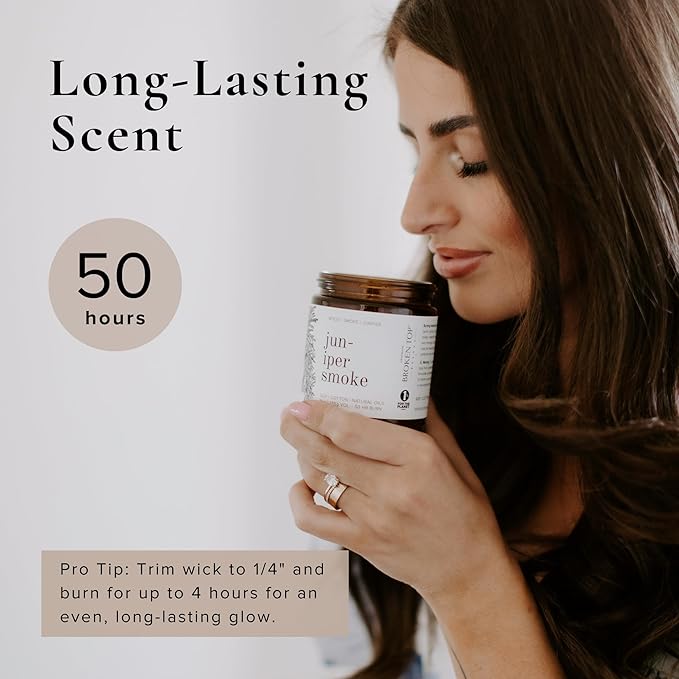 Broken Top Juniper Smoke Pure Soy Candle | 9 oz. | Wood, Smoke & Juniper 50-Hour Burn Time. Natural Cotton Wick, Vegan, No Parabens, No Phthalates
