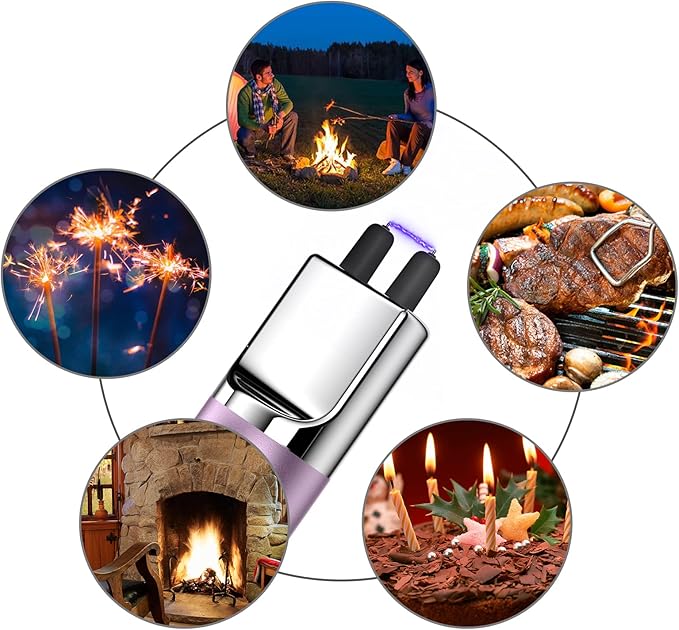 REIDEA Lighter S4 Electronic Candle Lighter USB Rechargeable with Security Lock, Windproof Fast Heat Sinking, Non-Slip Switch for Candle, Grill, Camping (Lavender Purple)