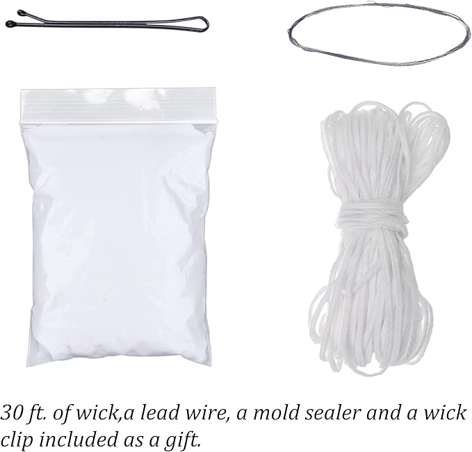 MILIVIXAY 1PC Pillar Candle Mold-Dia:1.5 inch,Height:6.0 inch - 30 ft. of Wick,Mold Sealer and a Wick Clip Included as a Gift - Plastic Candle molds for Candle Making.