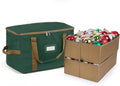 Covermates Keepsakes Adjustable Ornament Storage Bag – Heavy-Duty Polyester, Padded Dividers & FlexGrid Trays – Protective Holiday Ornament Organizer with Handles & Label Window, Green