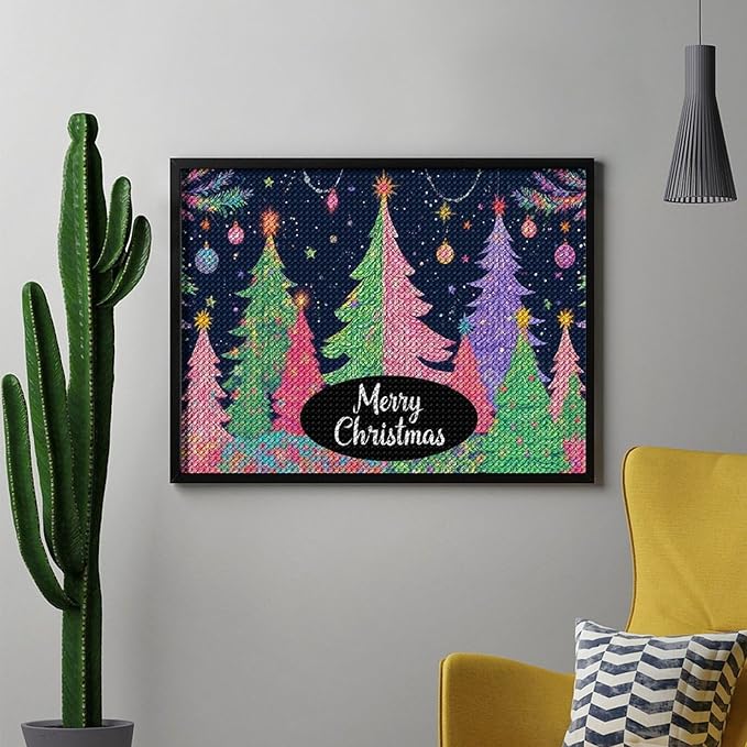 AIVKIEJK Diamond Painting Kits for Adults - Colorful Christmas Tree Painting DIY 5D Full Drill Diamond Dots Paintings with Diamonds Gem Art and Crafts Home Decor 12"x16"
