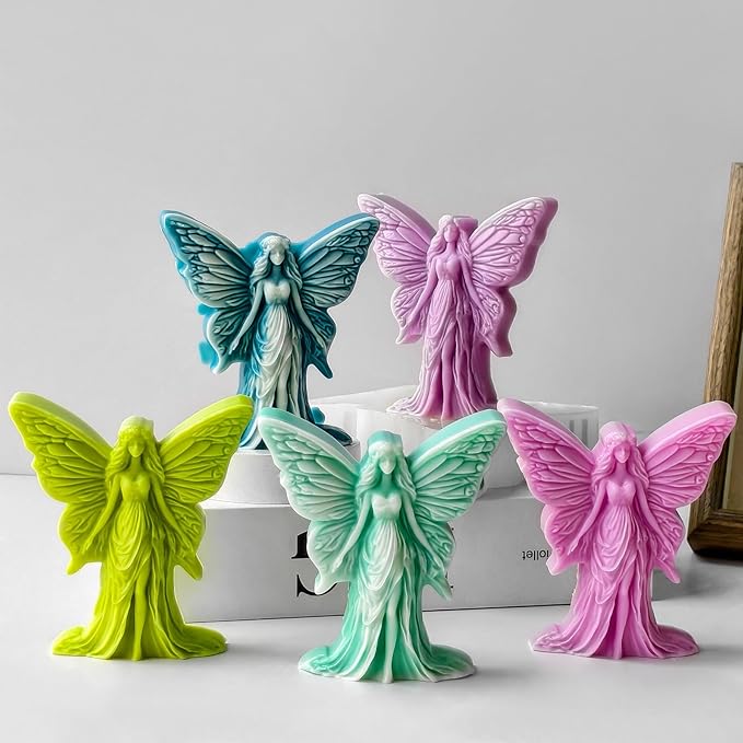 Candle Mold for Candle Making, 3DSilicone Mold for Resin Casting DIY Plaster Polymer Clay Home Decoration (Butterfly Fairy)