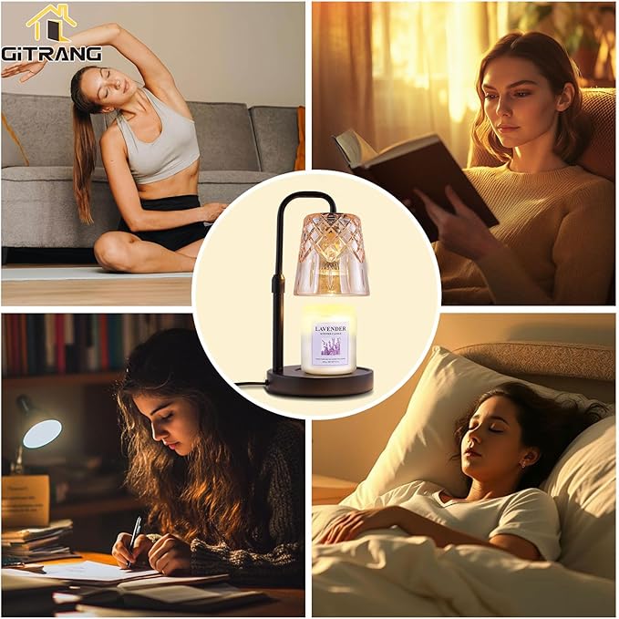 Candle Warming Lamp with Timer Dimmer,House Warming Gifts New Home Decor, Birthday Gifts for Women Mom,Height Adjustable Wax Melts Warmer for Jar Candles with 3 Bulbs，Mother's Day Gifts Decor Lamp