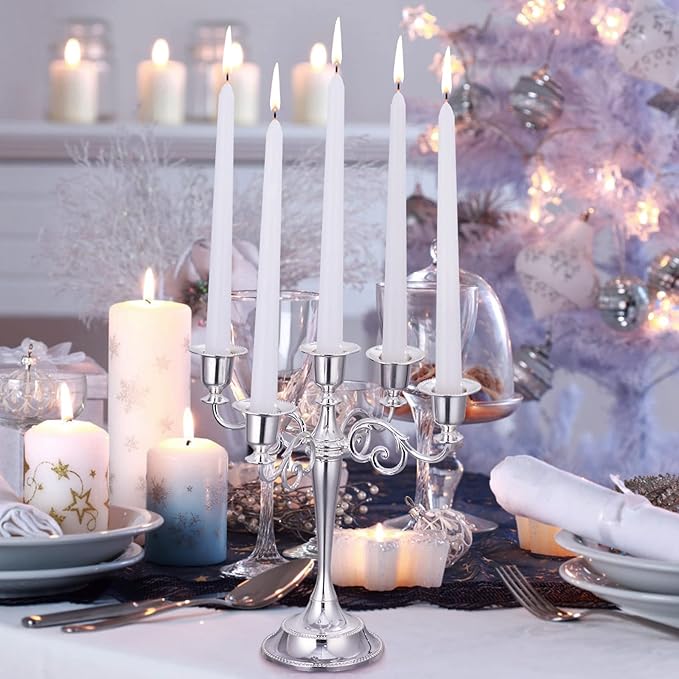kedtui Taper Candles 10 inch (H) Dripless, Set of 36 White Unscented and Smokeless Taper Candles Long Burning, Paraffin Wax with Cotton Wicks for Burning 8 Hours Time