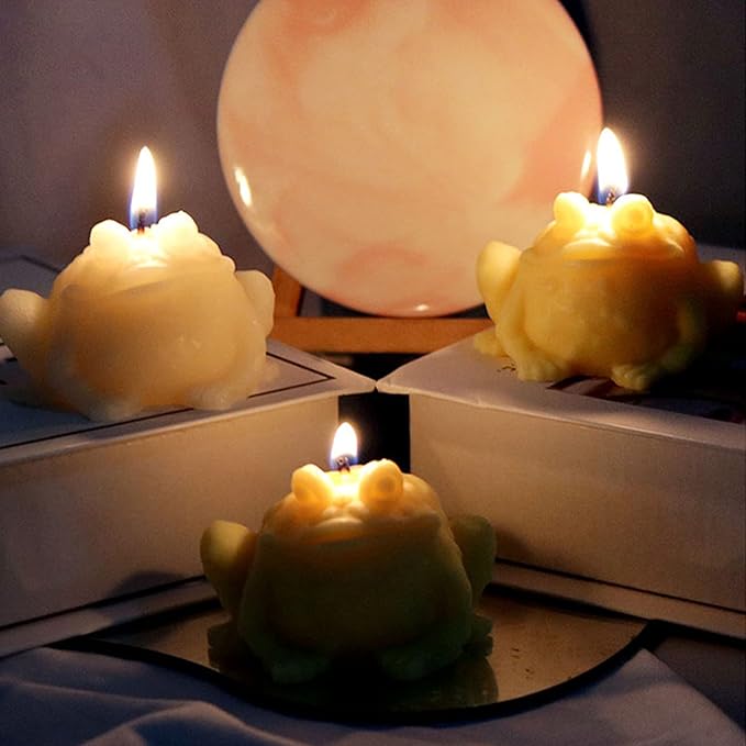 ZAKVOOR 3D Toad Candle Silicone Molds Frog Resin Casting Mould for DIY Candle Making Polymer Clay Craft Plaster Home Decoration
