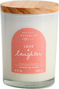 Scented Lidded Glass Soy Candle, Love + Laughter, 9.3 oz.