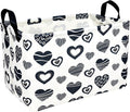 Valentine's Day Basket Gift for Empty Cute Heart Large Storage Bin for Kid and Baby Room Décor (Black Creative Love)