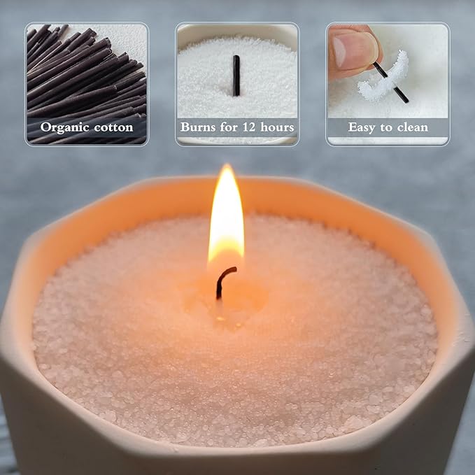 Pearled Candle Extra Wicks 300 Pack for Pearled Candle Making - 2 Inch Black Cotton Candle Wicks in Bulk for Candle Making DIY