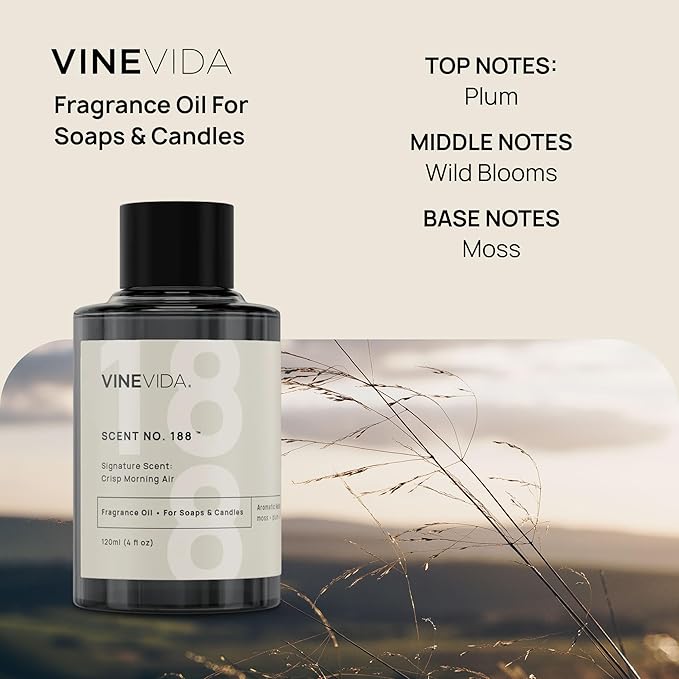VINEVIDA [4oz] Crisp Morning Air; Fragrance Oil for Candle Making and Soap Making - Premium Candle Scents for Soy Candles