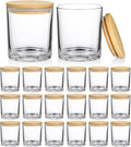 SUPMIND 20 Pack 14 fl.oz Glass Candle Jars - Clear Empty Candle Vassels with Bamboo Lids, Bulk Containers Jars for Making Candles 12 14 fl.oz