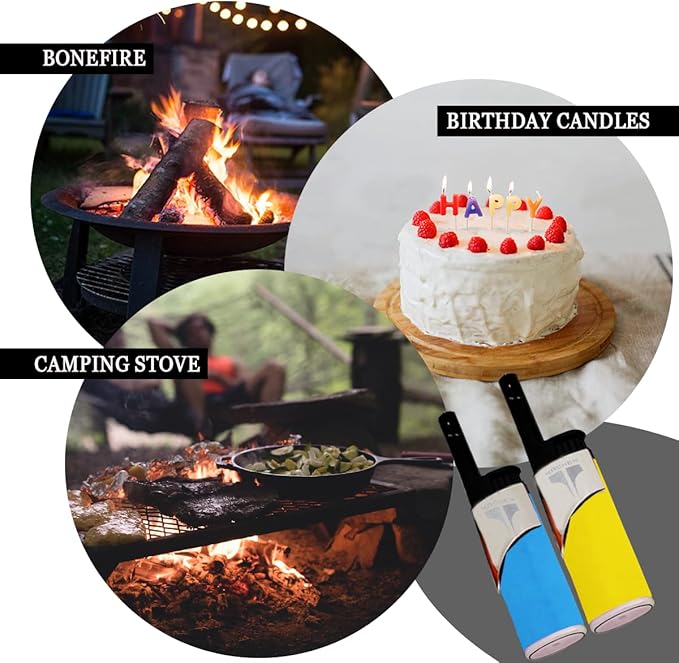 Kasher EZ Reach Candle Lighter with Candle Tool - Extended Wand - Ideal for Lighting Scented Candle Jar, Camping, Outdoor, and BBQ - Pack of 2 (Silver)