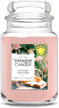 Yankee Candle x Reese’s Book Club, A Fresh Chapter, Spring Scented Candle, Bright Pomelo Scent, Blooming Rose Scent, 22oz Large Jar Candle with up to 150 Hours Burn Time, Giftable