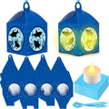Simgoing 12 Sets Summer Shark Crafts with LED Candle Light DIY Shark Tissue Paper Beach Craft Kits Under the Sea Theme Party Decoration Submarine Hanging Ornaments for Summer Decoration Party