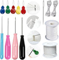 TYMKLMZG Mold Punch Needle with Hook & Eye,Candle Wick Inserting Tool for Molds Large-Eye Needle for Candle Silicone Molds,Candle Wick Roll 200 Ft 24 Wick Spool(2 Style),Threader,Candle Wick Holders