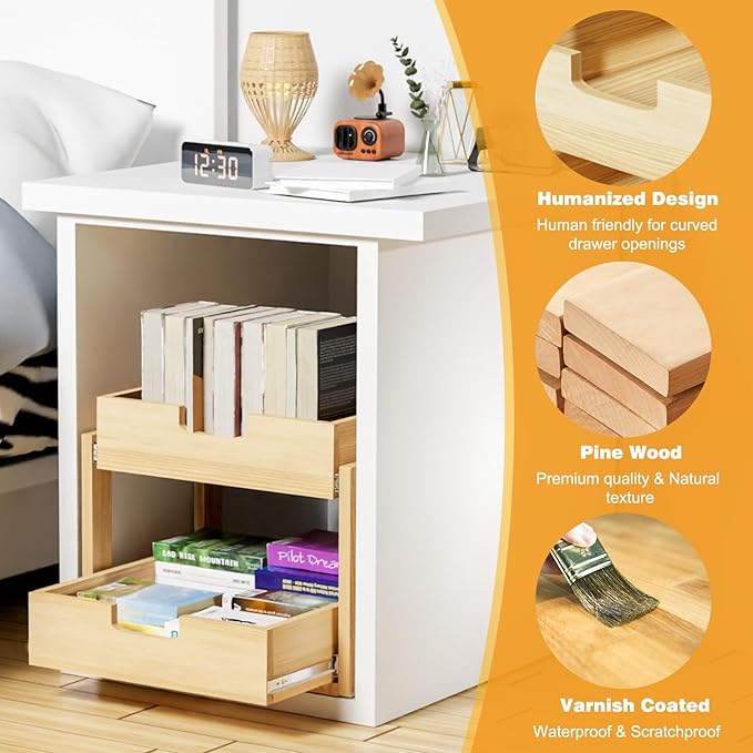 Pull Out Cabinet Organizer, 26''W×21''D Sliding Drawers for Cabinets, 2 Tier Soft Close Slide Out Wooden Pull out Drawers, Base Cabinet Organization for Kitchen, Pantry, Bathroom