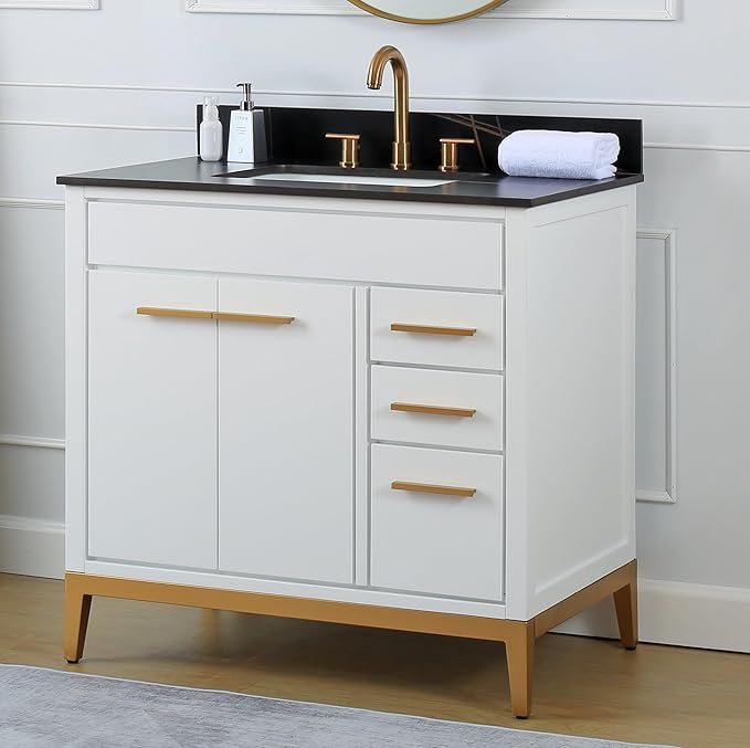 Tennant Brand 36 inch Modern Style Beatrice Bathroom Sink Vanity (White, 36 inch)