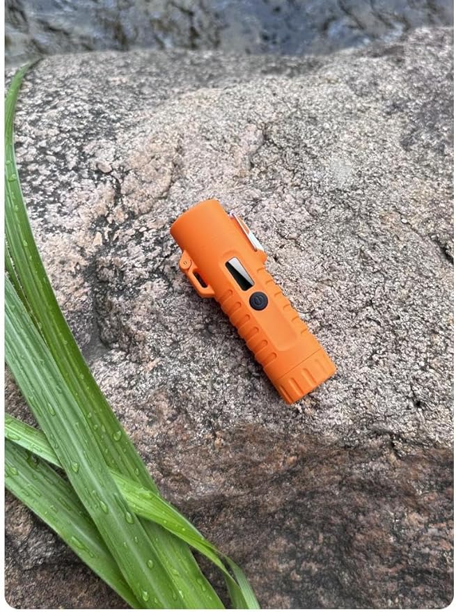 Electric Lighter USB C Rechargeable Arc Plasma Lighter with Flashlight, Electronic Windproof Waterproof Lighters with Retractable 360° Flexible Neck for Outdoor Camping, Hiking, Survival