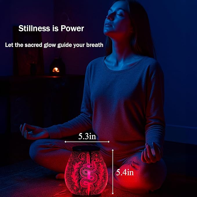 Leyoue 3D Glass Fireworks Electric Wax Melt Warmer with PTC Heating Plate 7 Colors LED Changing Light Wax Burner Melter Fragrance Warmer for Home (Snake)